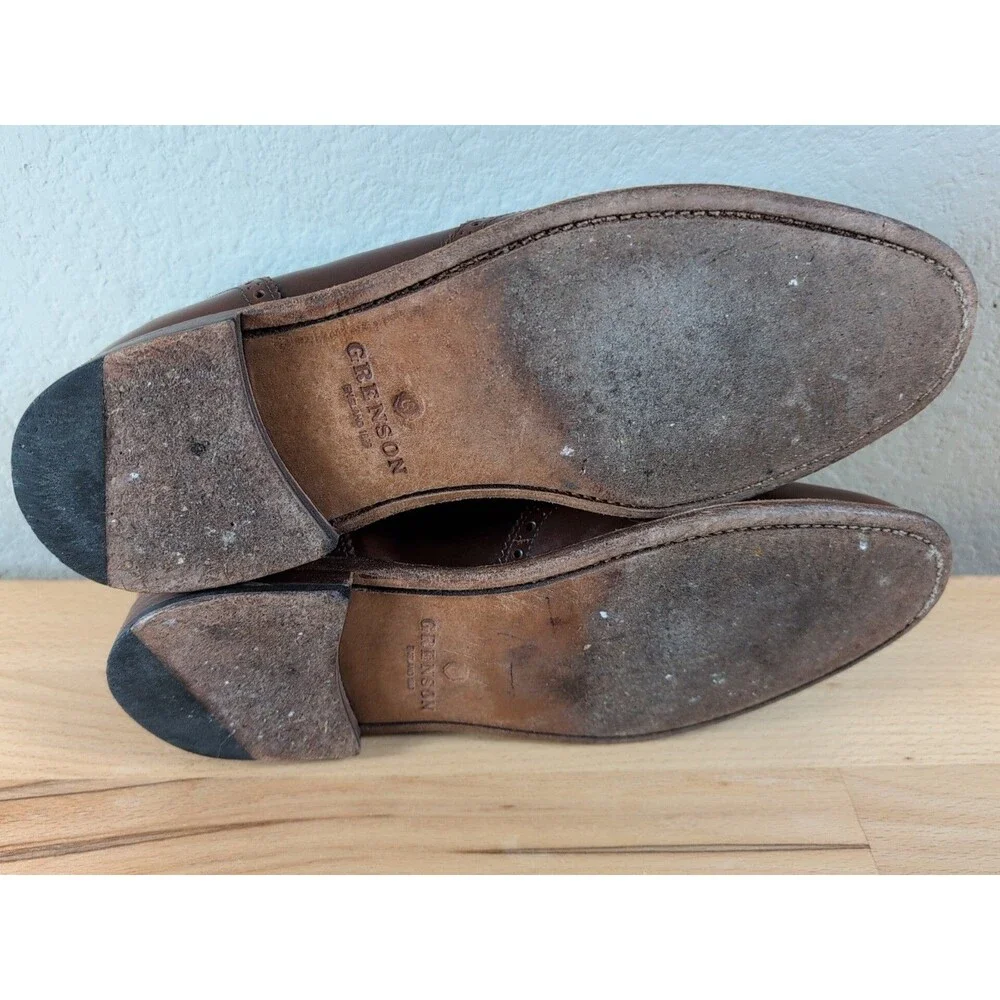 Grenson Monty Tassel Loafers Mens UK 8.5 E (9.5 US) Brown Leather England